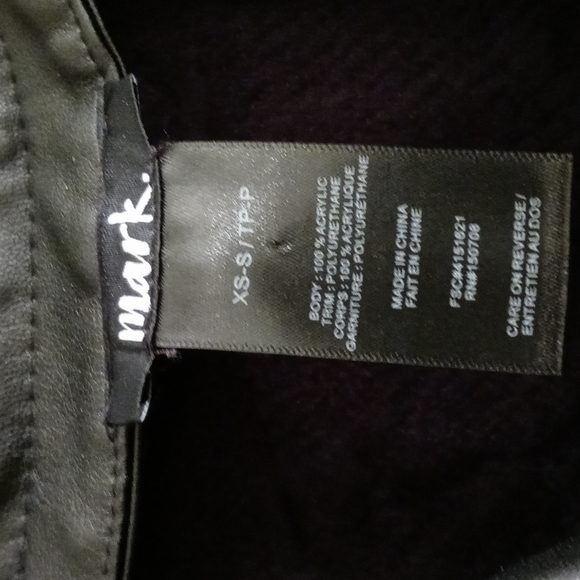 Mark faux leather size XS black #014-017 - Picture 3 of 5